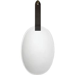 Tether 49 X 32 Inch Charcoal Grey W/ Antique Brass Decorative Knob Wall Mirror