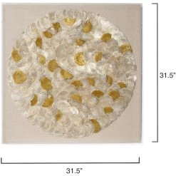 Tahiti Cream Shell Wall Art -Furnitur Jamie Young 8tahi wacr 2