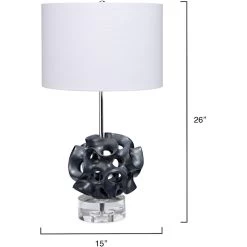 Anya 26 Inch 150.00 Watt Black And Clear Table Lamp Portable Light -Furnitur Jamie Young 9anyatlbk 2