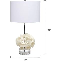 Anya 26 Inch 150.00 Watt White And Clear Table Lamp Portable Light -Furnitur Jamie Young 9anyatlwh 2