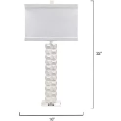 Astor 32 Inch 100.00 Watt Textured Matte White Table Lamp Portable Light -Furnitur Jamie Young 9astortlwh 5