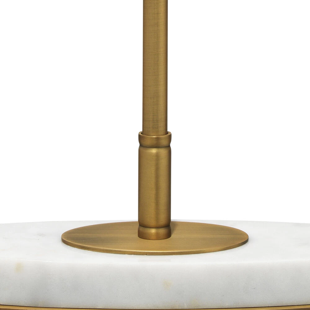 Barcroft 28 Inch 25.00 Watt Antique Brass & White Table Lamp Portable Light 4 Barcroft 28 Inch 25.00 Watt Antique Brass & White Table Lamp Portable Light - Image 4