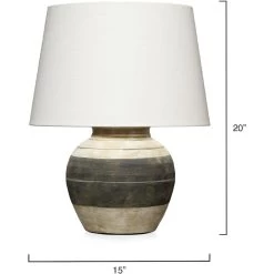 Bernard 20 Inch 150 Watt Beige And Dark Grey Table Lamp Portable Light 7 Bernard 20 Inch 150 Watt Beige And Dark Grey Table Lamp Portable Light -Furnitur Jamie Young 9bernardbedg 2
