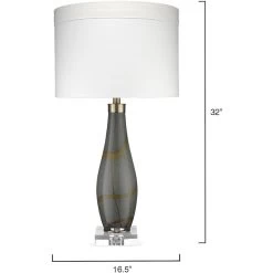 Boa 32 Inch 150.00 Watt Taupe Glass Table Lamp Portable Light 6 Boa 32 Inch 150.00 Watt Taupe Glass Table Lamp Portable Light -Furnitur Jamie Young 9boatltaupe 5