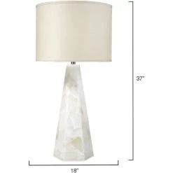 Borealis 37 Inch 150.00 Watt Alabaster Table Lamp Portable Light, Hexagon -Furnitur Jamie Young 9borehexalab 5