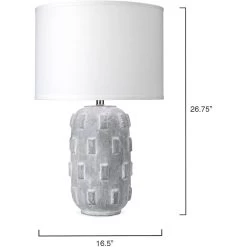 Boulder 27 Inch 150.00 Watt Grey Table Lamp Portable Light 6 Boulder 27 Inch 150.00 Watt Grey Table Lamp Portable Light -Furnitur Jamie Young 9boulgrd131c 5