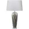 Bridgette 31 Inch 150.00 Watt Grey And Black Swirl Glass Table Lamp Portable Light
