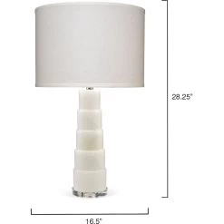 Caspian 28 Inch 150.00 Watt White Alabaster Table Lamp Portable Light 6 Caspian 28 Inch 150.00 Watt White Alabaster Table Lamp Portable Light -Furnitur Jamie Young 9caspwhd131c 5