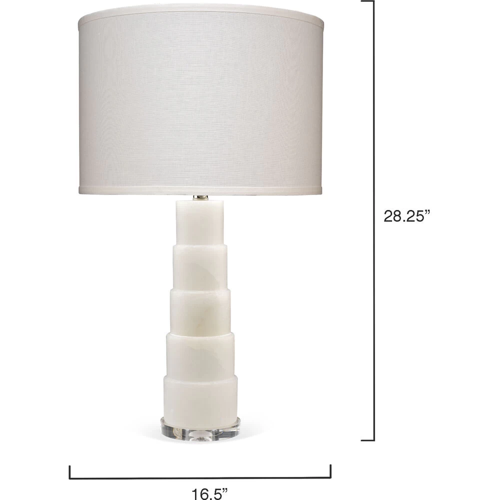 Caspian 28 Inch 150.00 Watt White Alabaster Table Lamp Portable Light 3 Caspian 28 Inch 150.00 Watt White Alabaster Table Lamp Portable Light - Image 3