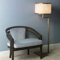 Corso 54 Inch 60.00 Watt White & Antique Brass Floor Lamp Portable Light -Furnitur Jamie Young 9corsflab 1