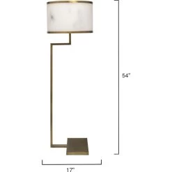 Corso 54 Inch 60.00 Watt White & Antique Brass Floor Lamp Portable Light -Furnitur Jamie Young 9corsflab 5
