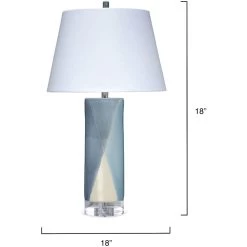 Diamond 18 Inch 100.00 Watt Blue And Cream Table Lamp Portable Light -Furnitur Jamie Young 9diamondtlbl 2
