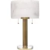 Elancourt 23 Inch 40.00 Watt White & Antique Brass Table Lamp Portable Light