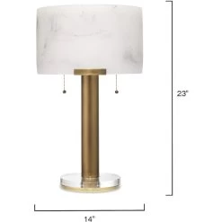 Elancourt 23 Inch 40.00 Watt White & Antique Brass Table Lamp Portable Light -Furnitur Jamie Young 9elantlwhab 5