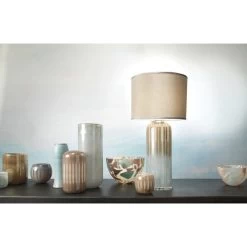 Ethereal 36 Inch 150.00 Watt Taupe & Opal Table Lamp Portable Light -Furnitur Jamie Young 9etheraltaup 3