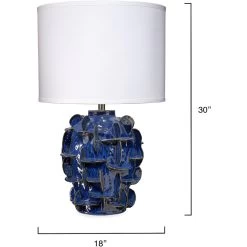 Helios 30.5 Inch 150.00 Watt Cobalt Blue Table Lamp Portable Light -Furnitur Jamie Young 9heliostlco 2