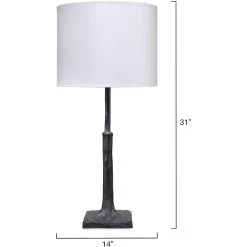 Humble 32 Inch 150.00 Watt Textured Charcoal Plaster Table Lamp Portable Light -Furnitur Jamie Young 9humbletlcha 2