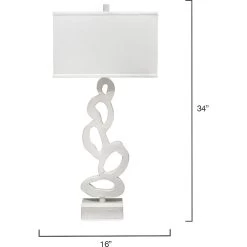 Ivy 34 Inch 150 Watt White Plaster Table Lamp Portable Light -Furnitur Jamie Young 9ivytlwhite 5