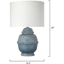 Kaya 26 Inch 150.00 Watt Blue Ceramic Table Lamp Portable Light -Furnitur Jamie Young 9kayabld71cl 2
