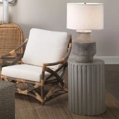 Masonry 27 Inch 150.00 Watt Grey Ceramic Table Lamp Portable Light -Furnitur Jamie Young 9masogrd131c 5