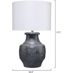 Masonry 27.5 Inch 150.00 Watt Textured Charcoal Plaster Table Lamp Portable Light -Furnitur Jamie Young 9masonrychar 2