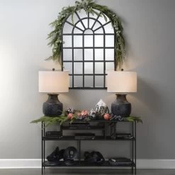 Masonry 27.5 Inch 150.00 Watt Textured Charcoal Plaster Table Lamp Portable Light -Furnitur Jamie Young 9masonrychar 4