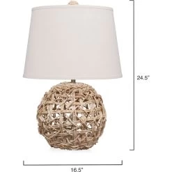 Maui 24.5 Inch 60 Watt Natural Table Lamp Portable Light -Furnitur Jamie Young 9mauitlnat 2
