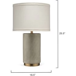 Mortar 26 Inch 150.00 Watt Grey Cement & Antique Brass Table Lamp Portable Light -Furnitur Jamie Young 9mortarcembr 5