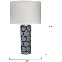 Neva 29 Inch 150.00 Watt Blue And Table Lamp Portable Light -Furnitur Jamie Young 9nevabld131c 5