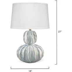 Oceane Gourd 27 Inch 150.00 Watt White Ceramic Table Lamp Portable Light 7 Oceane Gourd 27 Inch 150.00 Watt White Ceramic Table Lamp Portable Light -Furnitur Jamie Young 9oceawhc131g 2