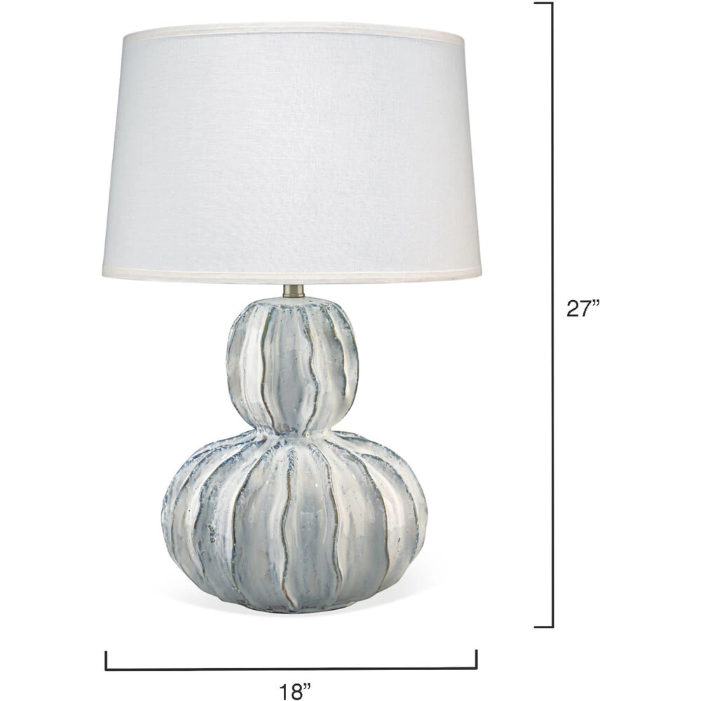 Oceane Gourd 27 Inch 150.00 Watt White Ceramic Table Lamp Portable Light 3 Oceane Gourd 27 Inch 150.00 Watt White Ceramic Table Lamp Portable Light - Image 3