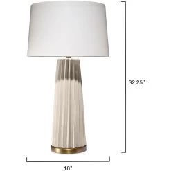 Pleated 32.25 Inch 150.00 Watt Cream Table Lamp Portable Light 8 Pleated 32.25 Inch 150.00 Watt Cream Table Lamp Portable Light -Furnitur Jamie Young 9pleatedtlcr 2