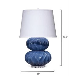 Pricilla 25 Inch 150.00 Watt Navy Blue Double Gourd Table Lamp Portable Light -Furnitur Jamie Young 9pricillanv 2