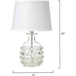 Ribbon 20 Inch 60.00 Watt Clear Glass Table Lamp Portable Light -Furnitur Jamie Young 9ribbclc131s 5