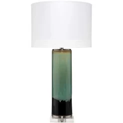 Wythe 33 Inch 150.00 Watt Aqua / Black / Cream Glaze Table Lamp Portable Light