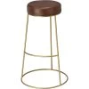 Henry 30 Inch Matte Brown And Brass Bar Stool