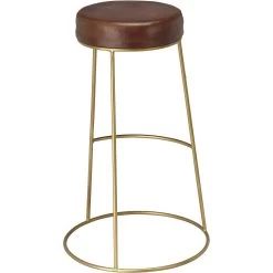 Henry 30 Inch Matte Brown And Brass Bar Stool -Furnitur Jamie Young ls20henbsbr 5