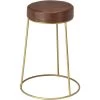 Henry 24 Inch Matte Brown And Brass Counter Stool