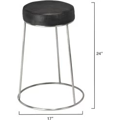 Henry 24 Inch Matte Charcoal And Pewter Counter Stool -Furnitur Jamie Young ls20hencscha 2