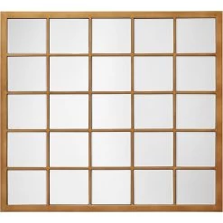 Grid 38 X 34 Inch Antique Brass Grid Mirror