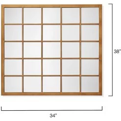 Grid 38 X 34 Inch Antique Brass Grid Mirror -Furnitur Jamie Young ls6gridrecab 2