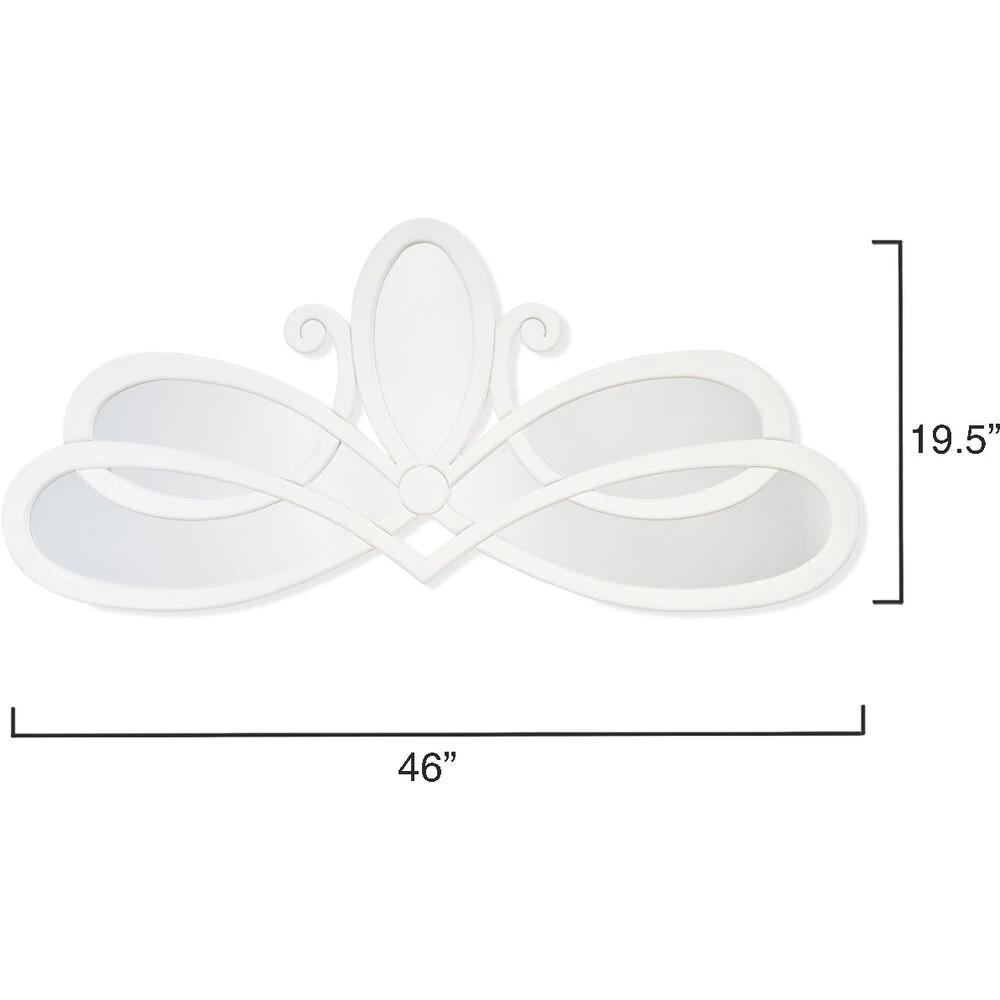 Scroll 46 X 20 Inch White Mirror 3 Scroll 46 X 20 Inch White Mirror - Image 3
