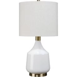 Amelia 24.5 Inch 100.00 Watt White Table Lamp Portable Light