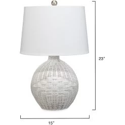 Cape 23 Inch 150.00 Watt White Table Lamp Portable Light -Furnitur Jamie Young ls9capewhite 2