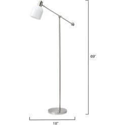 Draft 69 Inch 25.00 Watt White Floor Lamp Portable Light -Furnitur Jamie Young ls9draftflwh 2