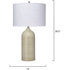 Latte 27.5 Inch 100.00 Watt Taupe Table Lamp Portable Light -Furnitur Jamie Young ls9lattetaup 2