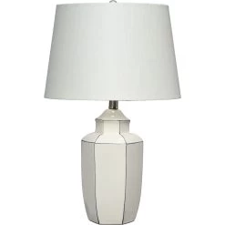 Outline 23.5 Inch 100.00 Watt White Table Lamp Portable Light
