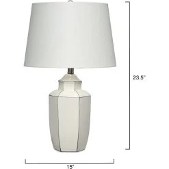 Outline 23.5 Inch 100.00 Watt White Table Lamp Portable Light -Furnitur Jamie Young ls9outlinewh 2