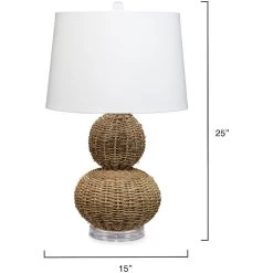 Sebastian 25 Inch 150.00 Watt Natural Table Lamp Portable Light -Furnitur Jamie Young ls9sebastnat 2