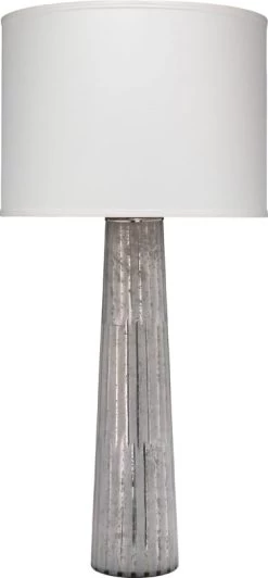 Striped Silver Pillar Table Lamp